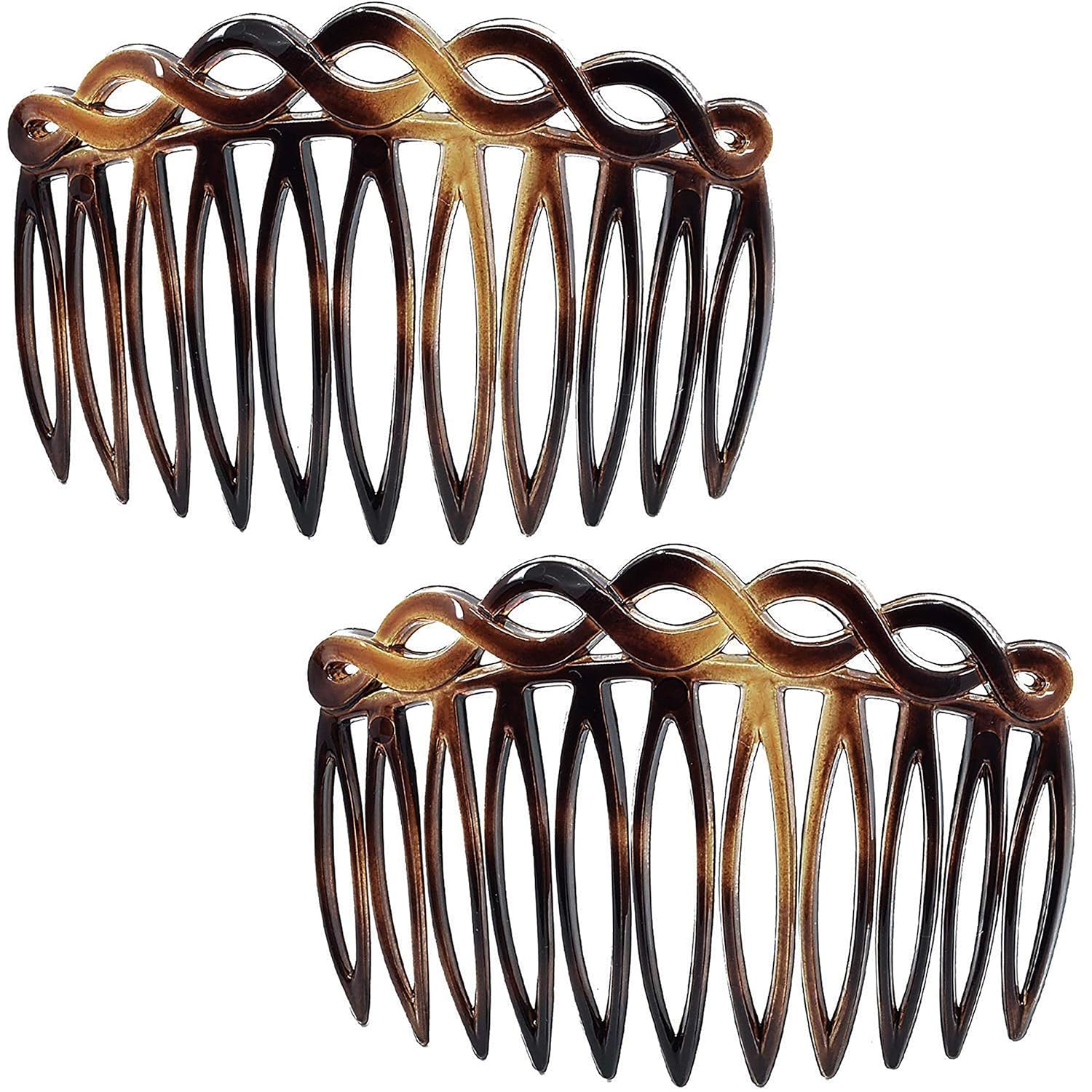 Camila Paris CP33/2 French Hair Side Combs Small Set of 2 Tortoise Shell Flexible Durable Cellulose Hair Combs, Strong Hold Hair Clips for Women, No Slip Styling Girls Hair Accessories, Made in France : Beauty