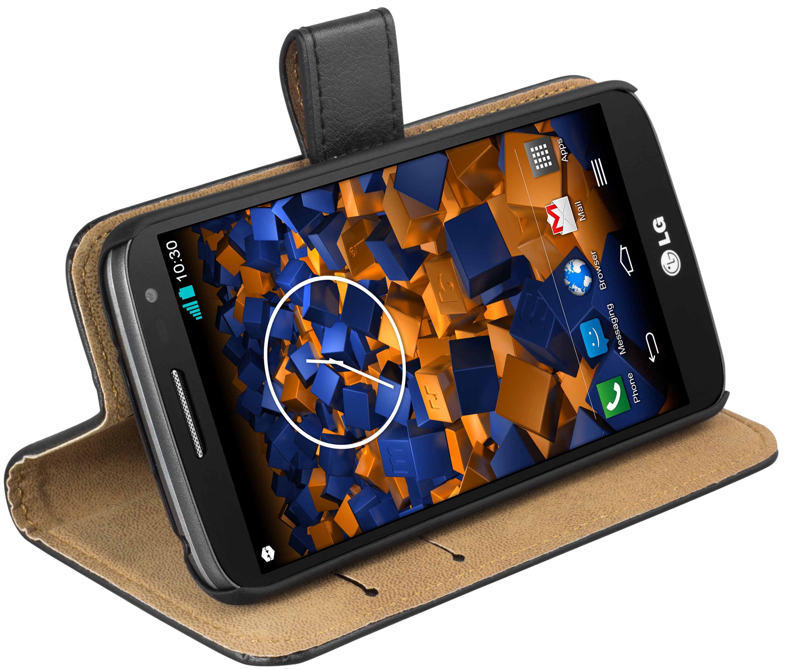 mumbi Book-Style Case for LG G2 Mini Genuine Leather Black