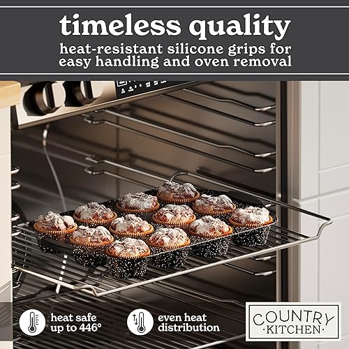 Country Kitchen Nonstick Stackable Bakeware Set Durable, Easy