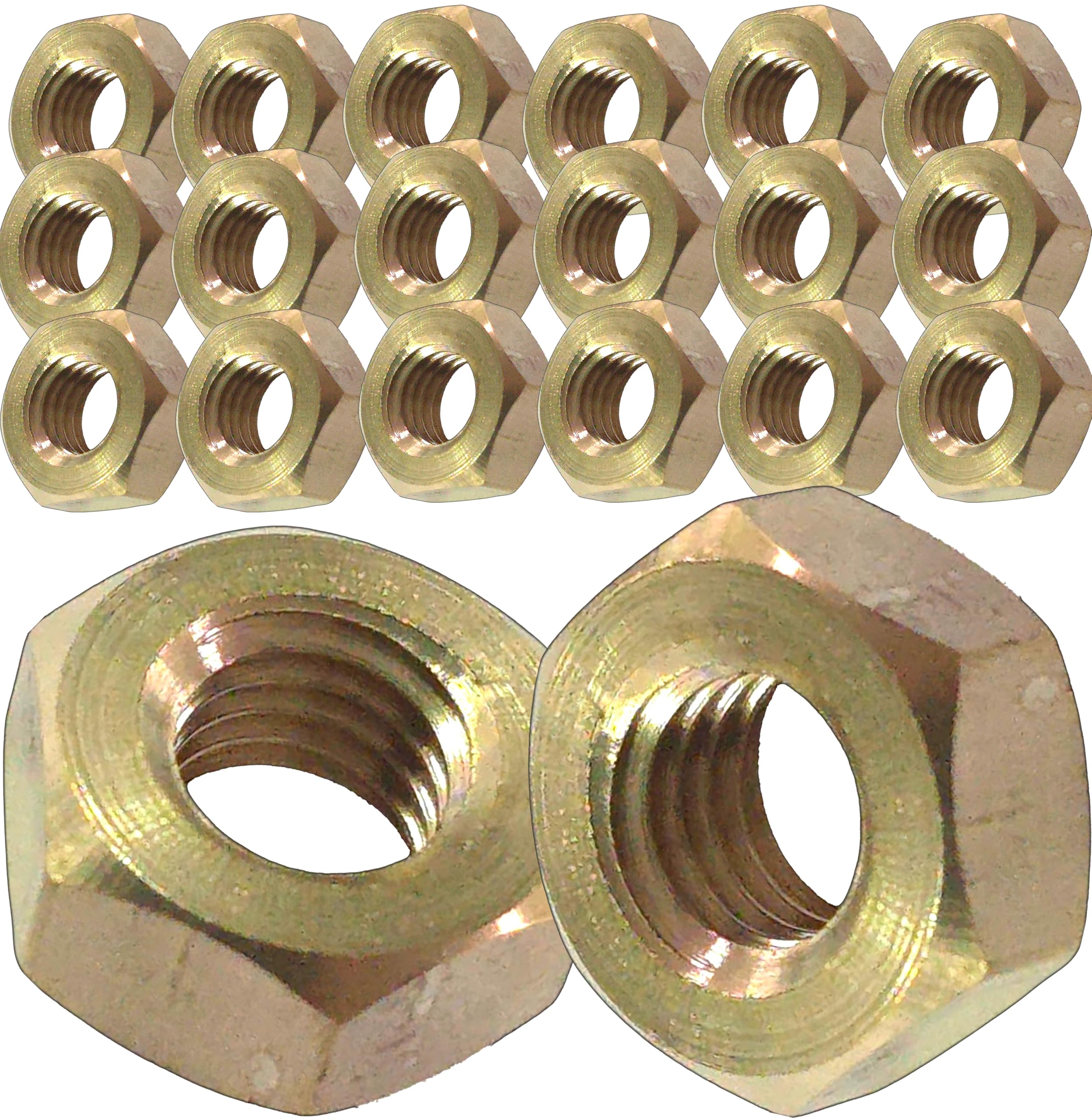 M3 Solid Brass Full Hex Nuts DIN934 (Pack of 20) — image 1