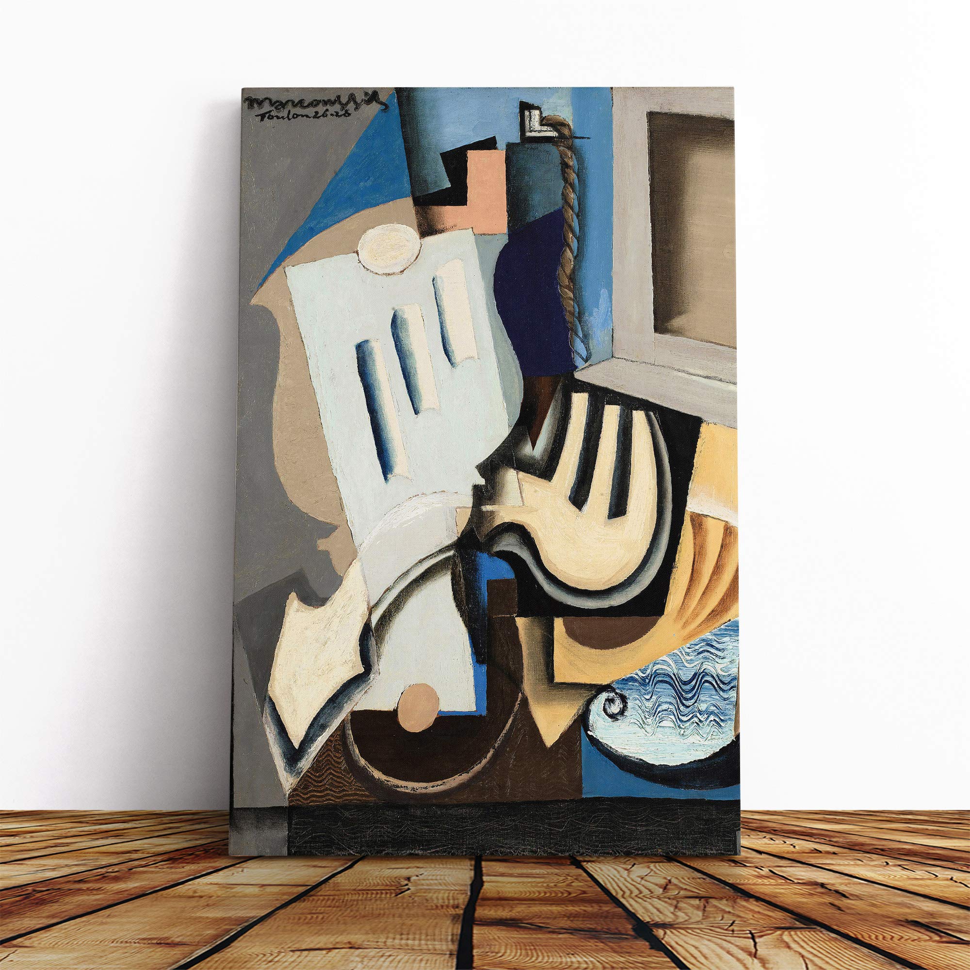 Roger de la Fresnaye Still Life Canvas Print | Gallery Wrapped 30mm Frame Wall Art | 20x14 inches | Ready to Hang | Modern Still Life Picture | Living Room Bedroom Lounge Office