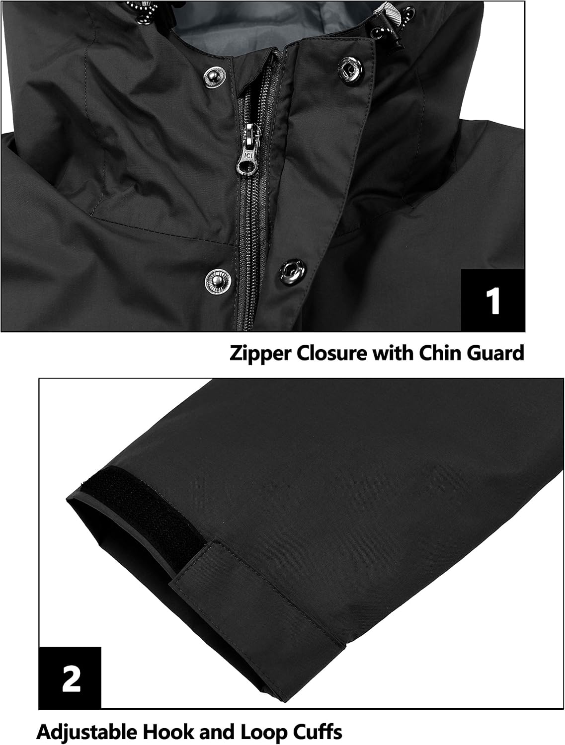 Little Donkey Andy Men's Waterproof Work Rain Jacket 12 Pockets Lightweight Outdoor Hiking Windbreaker Rain Coat: Clothing