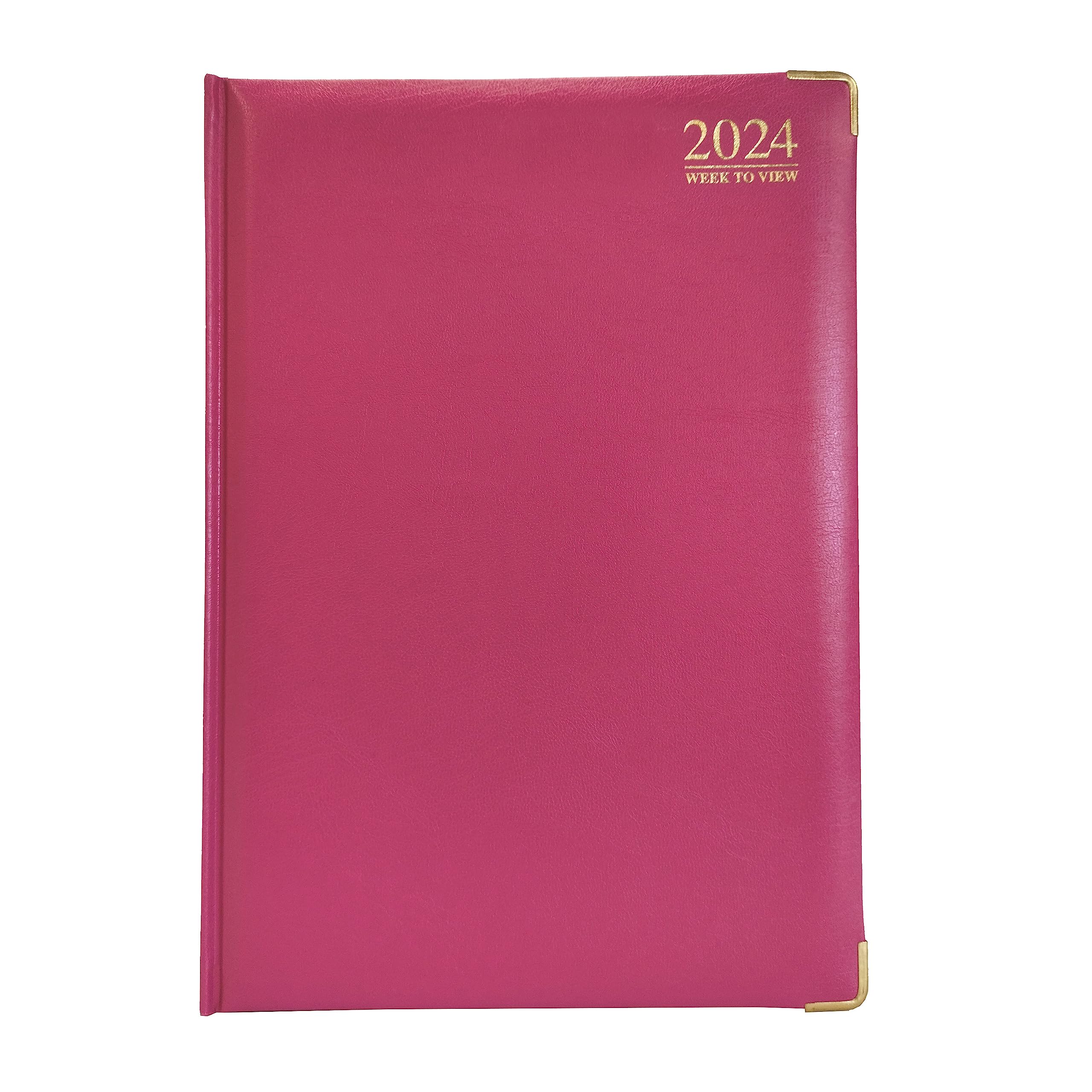 G4GADGET G4 2024 Pink A4 Week to View Diary Hardback Cover 80GSM Paper for Business Office & Home — image 1