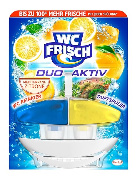 WC Frisch Duo Aktiv Duftspüler Lemon Original, 4er Pack (4 x 1 Stück)