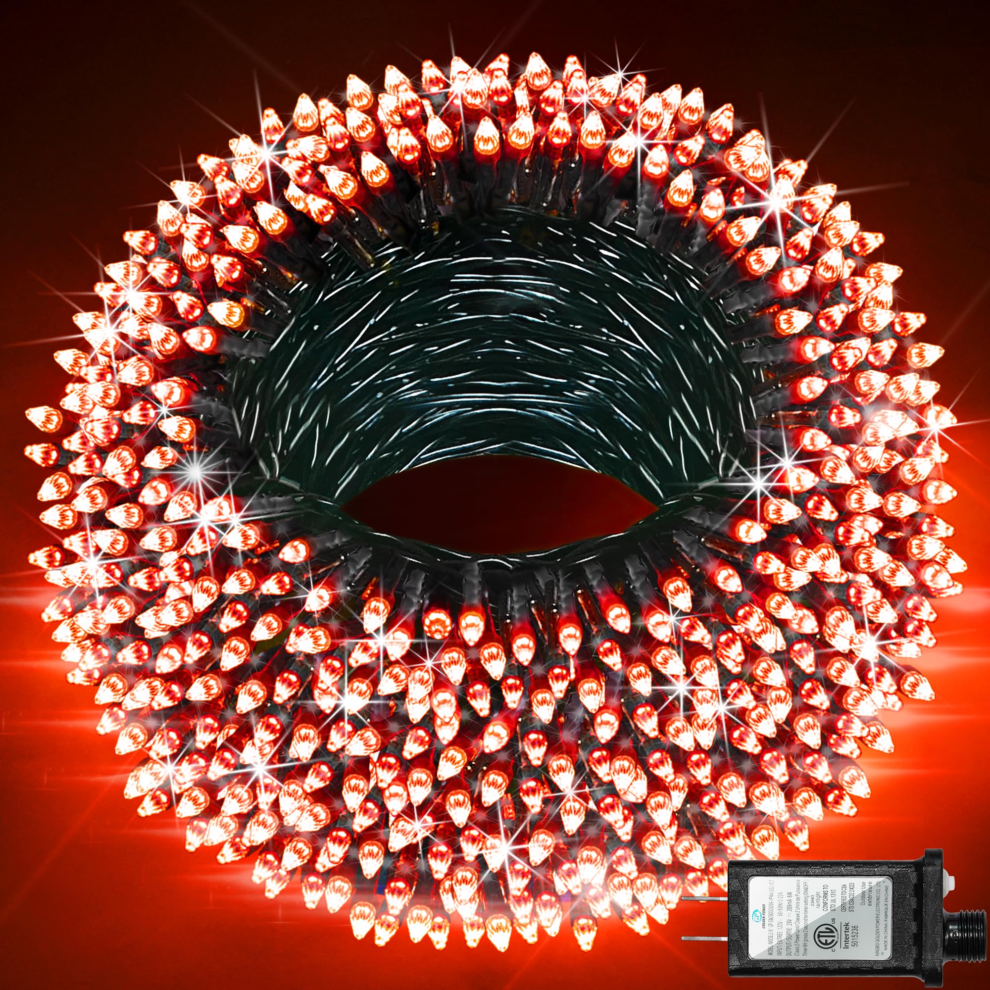 Photo 1 of 1500 LED Christmas Lights Outdoor with 12 Modes, 470FT Green Wire Christmas String Fairy Lights with Timer & Dimmable, Waterproof Twinkle Tree Lights for House Patio Party Wedding Xmas Decor, Red