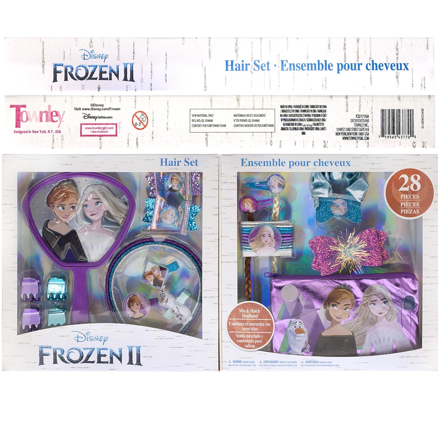 Townley Girl Disney Frozen Mega Hair Foldable Gift Set for Parties, Sleepovers and Makeovers (28 PCs) : Beauty