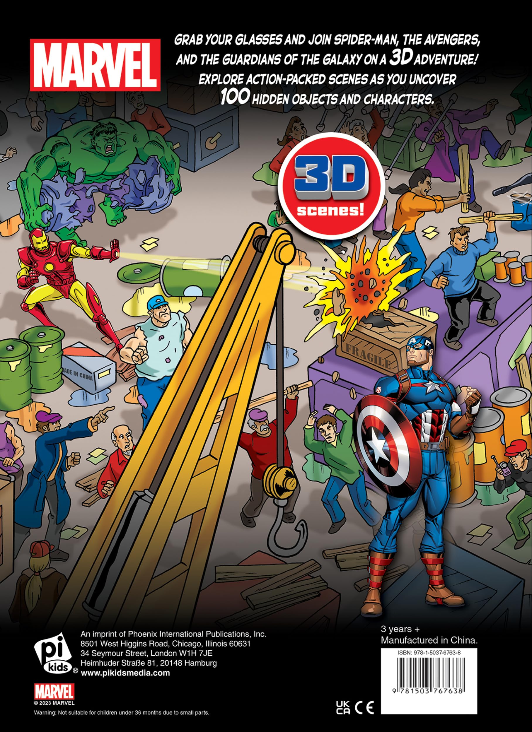 Marvel Spider-man, Avengers, Guardians of the Galaxy, and More! - 3D Look and Find Activity Book! - Iron Man 3D Glasses Included! - PI Kids Marvel Spider-man, Avengers, Guardians of the Galaxy, and More! - 3D Look and Find Activity Book! - Iron Man 3D Glasses Included! - PI Kids Hardcover