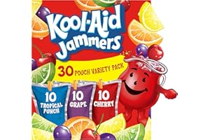 Kool-Aid Jammers Tropical Punch (Grape & Cherry Artificially Flavored Kids Soft Drink Variety Pack, 30 ct Box, 6 fl oz Pouche