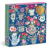 Galison - Potted Teacups 500 Piece Puzzle with Foil | Illustrated by Victoria Ball, Floral, For Adults, Family, and Kids, Recycled Paper, No Dust, Finished Size 20" x 20"