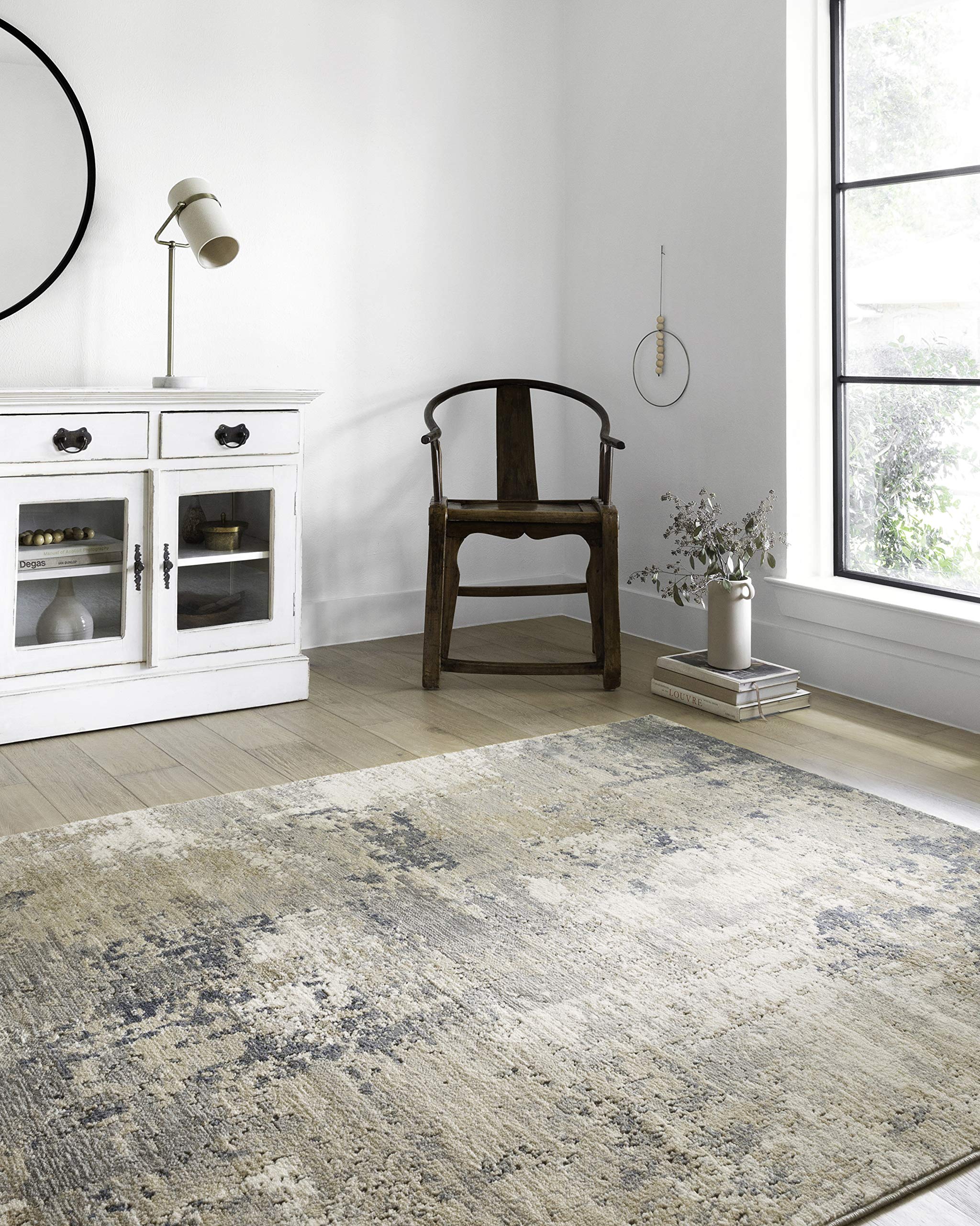 Photo 1 of **DIRTY FROM TRANSPORT **Loloi Teagan Collection TEA-06 Sand/Mist 9'-9" x 13'-6" Area Rug, Large, Soft Neutral Rug, High-Traffic for Living Room, Bedroom, Home Office, Dining Area