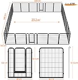 Yaheetech 24-Panel Heavy-Duty Dog Playpen 100cm Height for Indoor Outdoor view 6