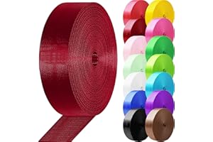 YOGHAVRS Nylon Webbing 1 inch 1.5 inch 2 inch Nylon Strap Webbing Straps Backpack Straps Nylon Belt, 10 25 50 3.3 Yards Webbing Strapping