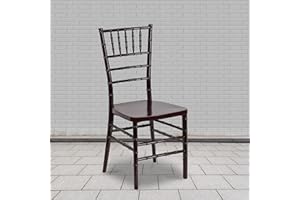 EMMA + OLIVER 2 Pack Mahogany Resin Stackable Chiavari Chair - Banquet and Event Furniture