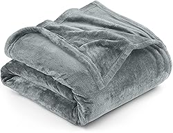 Utopia Bedding Fleece Blanket Full Size Ash Grey