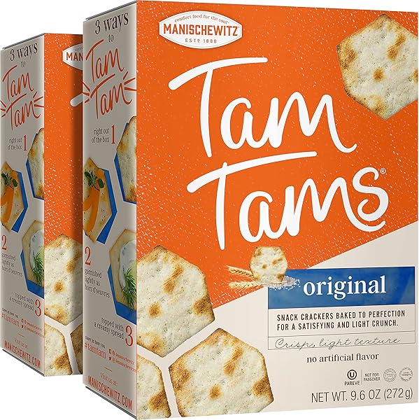 MANISCHEWITZ TAM TAM ORIGINAL CRACKERS 9.6OZ (2 PACK), FLUFFY & AIRY, BAKED TO PERFECTION