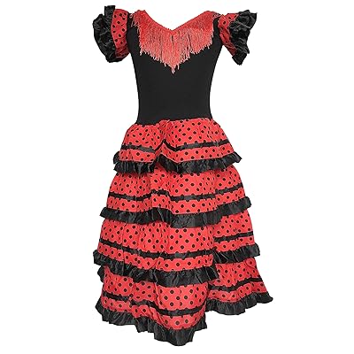 strapless open back dress Spanish Flamenco Dress Elegancia in Red 34