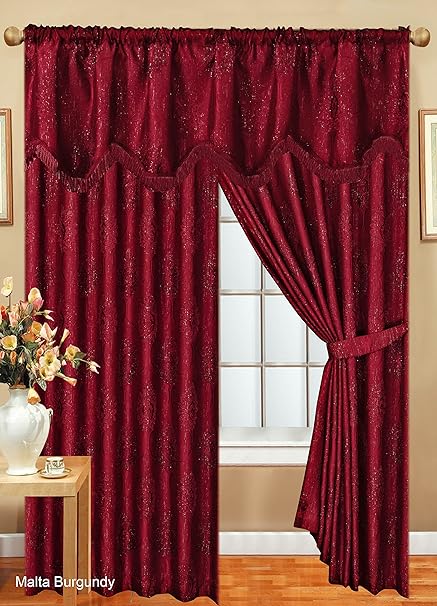 Malta Ready Made Fully Lined Pencil Pleat Jacquard Curtains