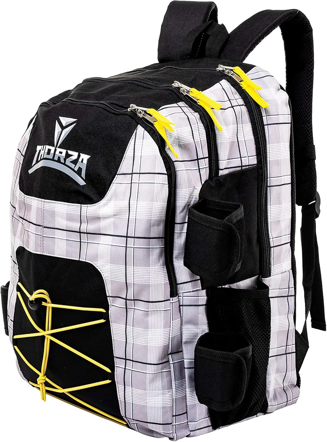Thorza Lacrosse Backpack with Stick Holder and Multi Pocket Equipment Storage for Gloves, Cleats, Pads, and Goalie Gear - Large Capacity, Game, Travel and Practice Use : Sports & Outdoors