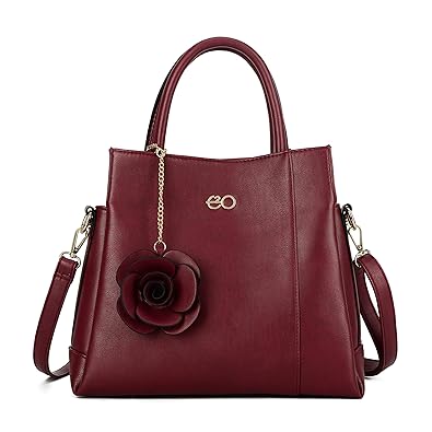 E2O Solid Red Satchel With Long Belt