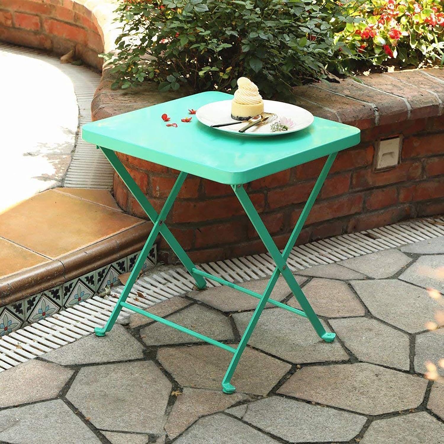PHI VILLA Folding Side Table, Foldable Coffee Table, Outdoor Garden ...