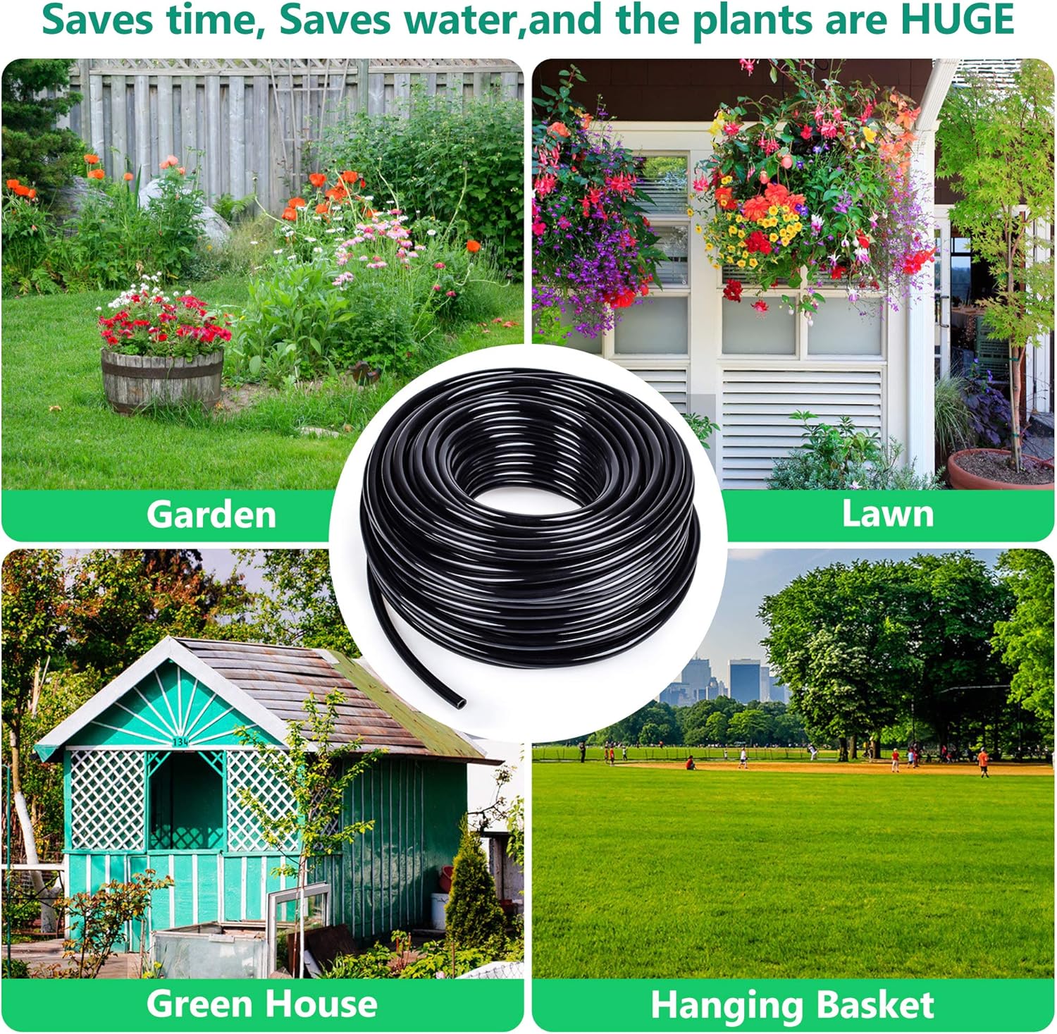 EOX 1/4 Inch Drip Irrigation Tubing, 50Ft Irrigation System Hose Quarter Inch Drip Line 4mm/7mm 45 Psi in. 25" Blank Misting Tubing Poly Vinyl Mister Sprinkler Hydroponic Arigation Garden Tubing Tape : Garden & Outdoor