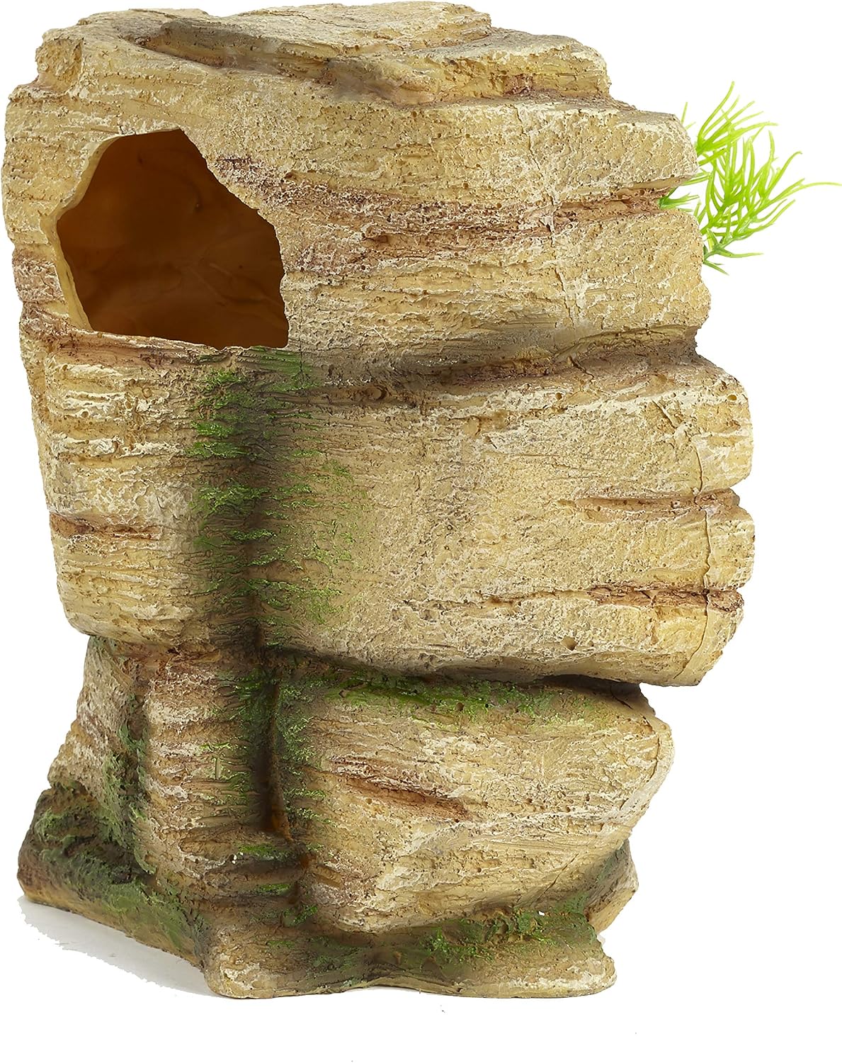 Pet Ting Rock With Plants Large Ornament Lizards Cave Hide Out House Climb 21cm, Multicolor - Image 5