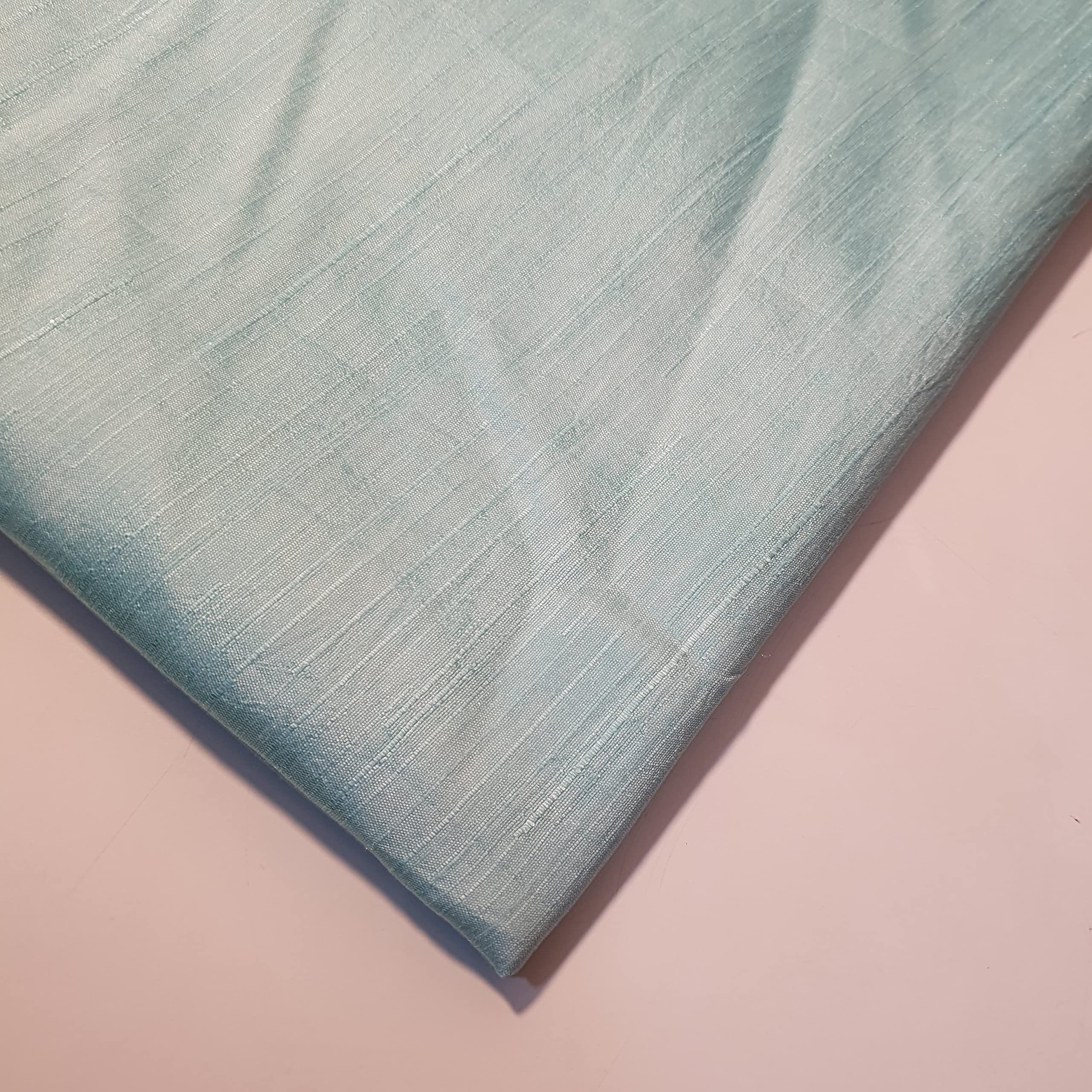 Plain Dyed Slub Shot Faux Dupion Raw Silk Craft Fabric Suitable for Dressmaking, Wedding, Prom - Dress Craft Fabric Material 44" - 112 cm Wide Sold As 1 Meter Pre - Cut Lengths (Mint)