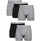Hanes mens Underwear Boxer Briefs Pack, Cool & Breathable Cotton Moisture-wicking Underwear for Men, No Ride Up