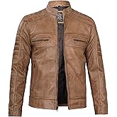 Decrum Leather Jacket Men - Cafe Racer Style Fashion Real Lambskin Leather Jacket For Men