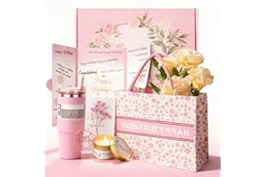 CLTTCLLCT Birthday Party Gifts Set, 31pcs Happy Birthday Gifts for Women, Girl, Daughter and Sister, Funny Birthday Party Decors, Unique Party Basket for Birthdays, Anniversary, Valentine's & Graduation Gift