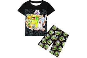 Difforever Boys Monsters Shirts and Pants Sets for 6-12 Years Kids Monster Casual Clothes