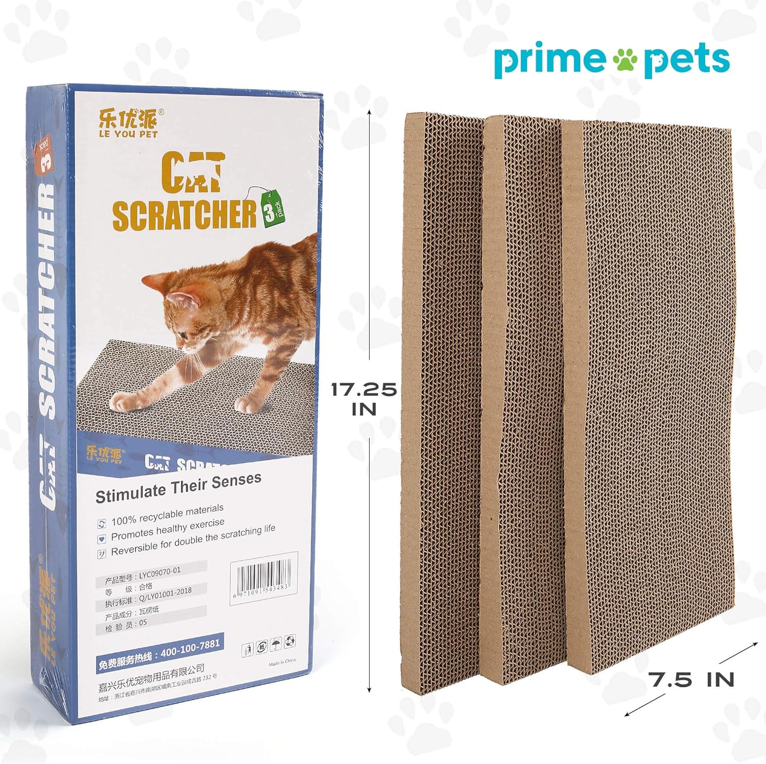 3 in 1 Cat Scratcher Cardboard, Reversible Corrugated Cat Scratching Pad, Recycle Wave Curved Scratcher Board Lounge Sofa Bed Repalcement for Furniture Protector, Catnip Included : Kitchen & Dining