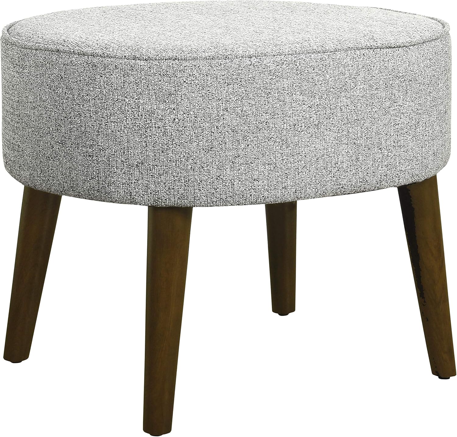 Amazon Com Homepop Mid Mod Oval Decorative Ottoman With Wood Legs