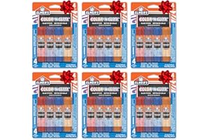 Elmer's Colour 'n Glitz Lot de 4 bâtons de colle, lavables, couleurs assorties, 6 g