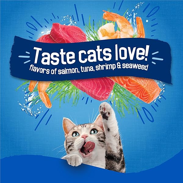 PURINA FRISKIES DRY CAT FOOD SEAFOOD SENSATIONS WITH SALMON, TUNA, AND SHRIMP FLAVORS – (PACK OF 4) 3.15 LB. BAGS