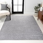 JONATHAN Y Haze Solid Low-Pile Gray Indoor Area Rug 8x10, Coastal,Bohemian,Minimalist,Classic, Easy-Cleaning for Living Room,Bedroom,Kitchen,Pet Friendly,Non-Shedding (SEU100A-8)