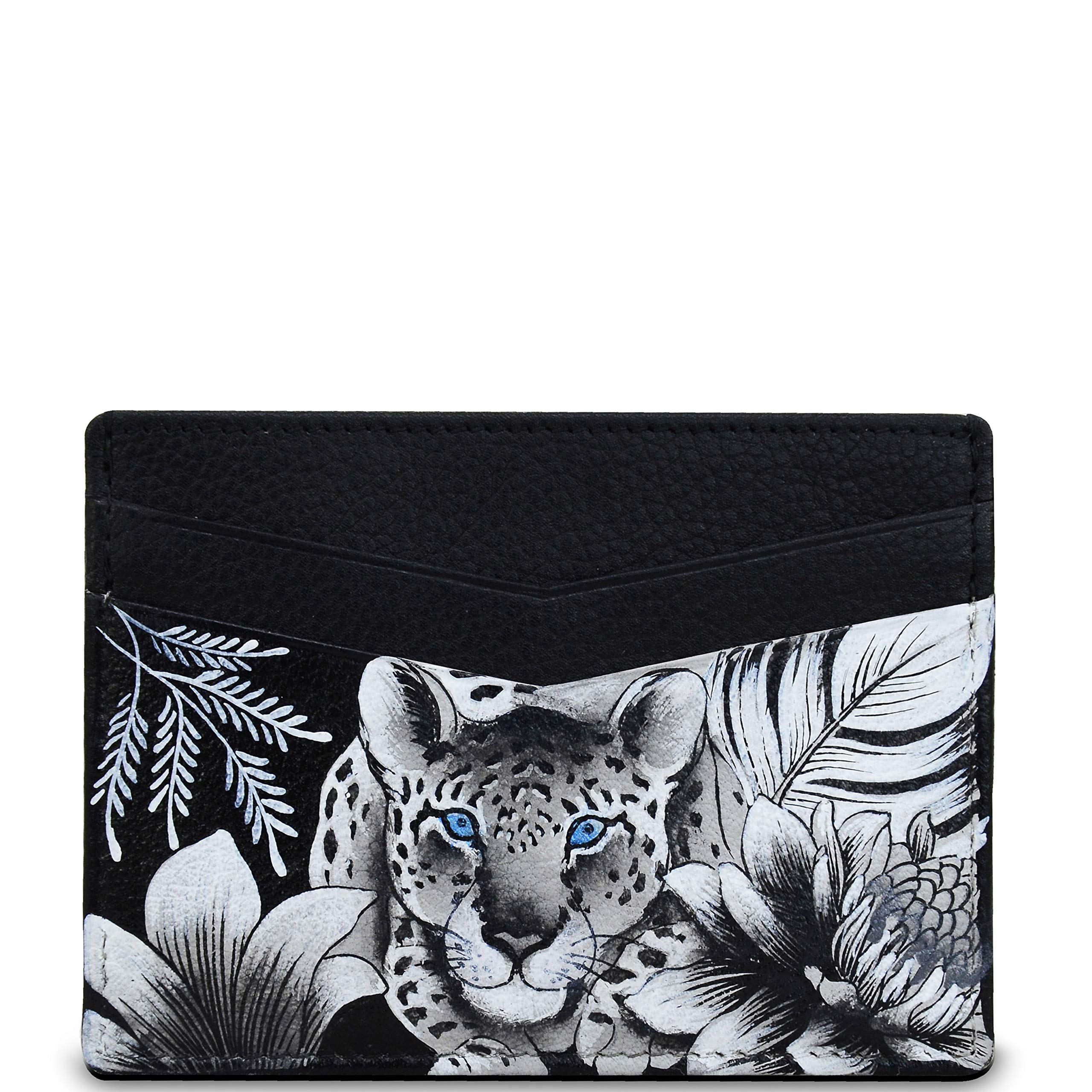 Anuschka Women’s Original Hand-Painted Genuine Leather Credit Card Case - Cleopatra's Leopard