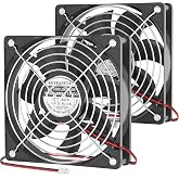 120mm x 25mm 12V 2-PIN Brushless DC Cooling Fan 2-Pack | 2-Pack 12v Computer fan ideal for electronics DIY cooling and ventilation replacement projects