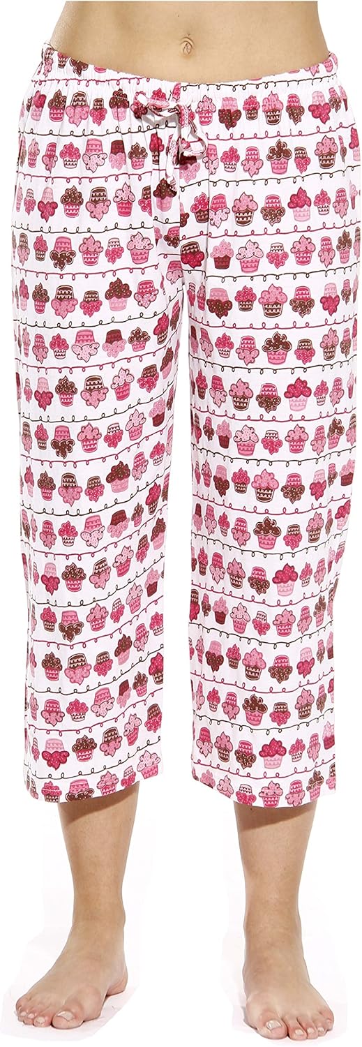 Just Love 100% Cotton Women Pajama Capri Pants Sleepwear at  Women’s Clothing store