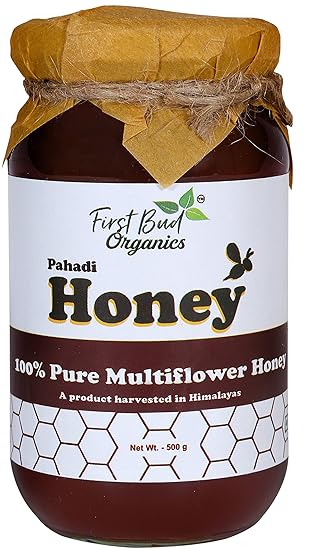 First Bud Organics Pahadi Honey -500 gm | Organic Honey l Honey unprocessed