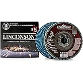 LINCONSON 10 Pack 5 Inch 60 Grit Zirconia Abrasive Grinding Wheel and Flap Sanding Disc for Metal & Stainless Steel 7/8" Arbo