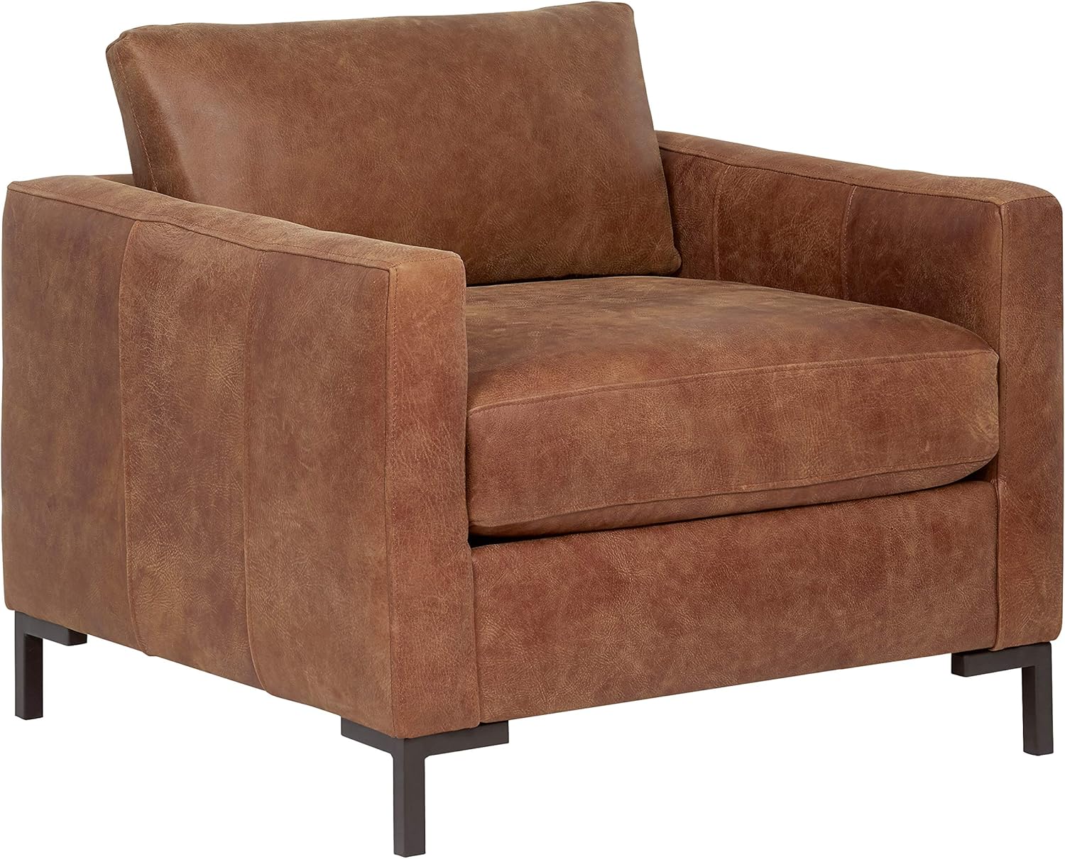 Amazon Brand Rivet Edgewest Modern Chair, Leather, 34"W