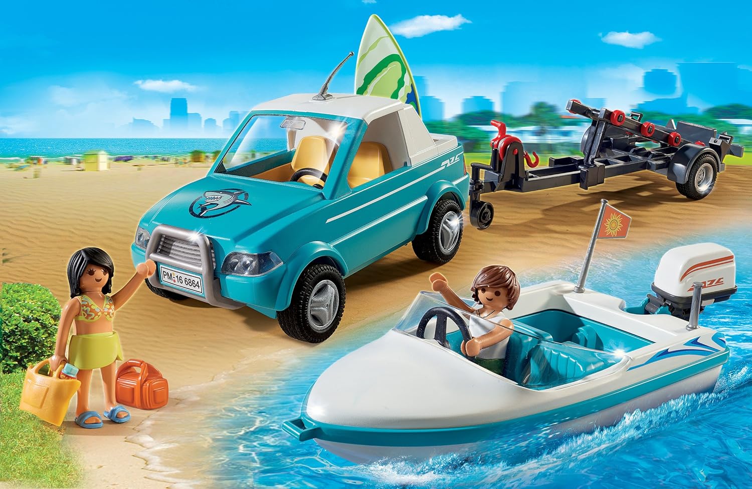 playmobil speedboat with underwater motor