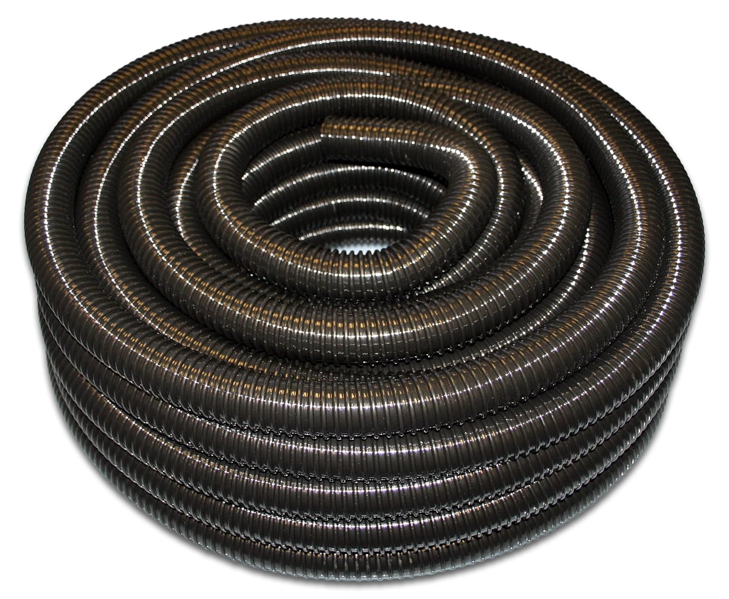 40mm Corrugated Black PVC Flexible Pond Hose & Ducting 30 Metre
