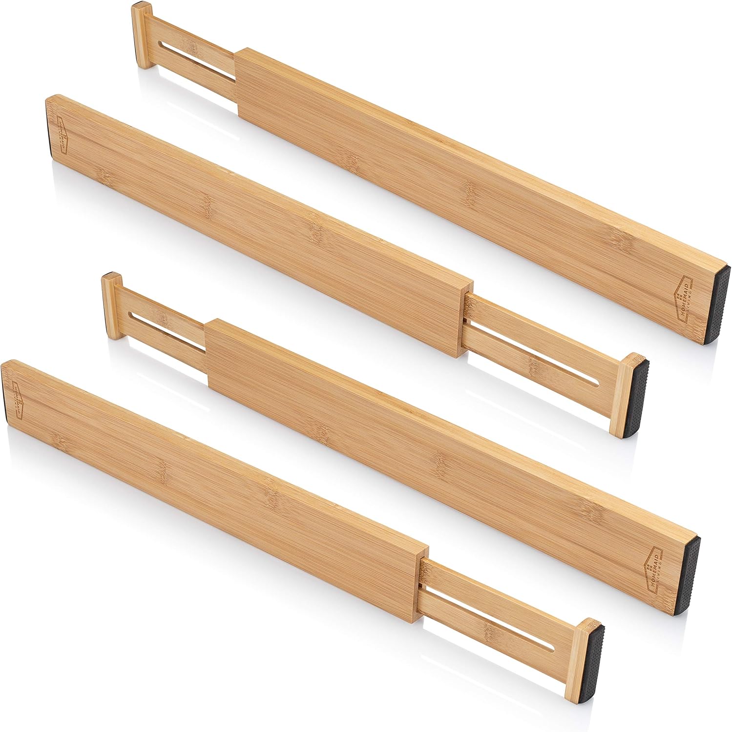 Bamboo Drawer Dividers, Adjustable & Expandable Kitchen Drawer Organizer, Ideal for Silverware Drawer Organizer, Dresser Drawer Organizer or Bedroom and Bathroom Drawer Organizer: Home Improvement