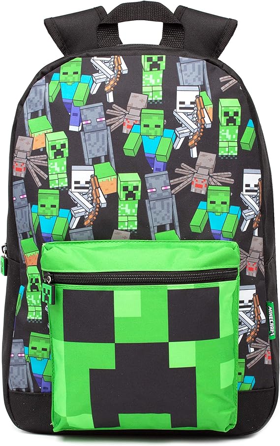 Minecraft Rucksack für Jungen Kinder Black Gamer Bag School Rucksack