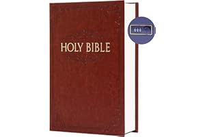 ULIXU Deversion Book Safe Storage Box with Real Pages Combination Lock and Key Lock Box Money Safe Book Storage Lock Boxes for Personal Items 9.3''x6.0''x2.3'' (Bible(Brown)-Combo)