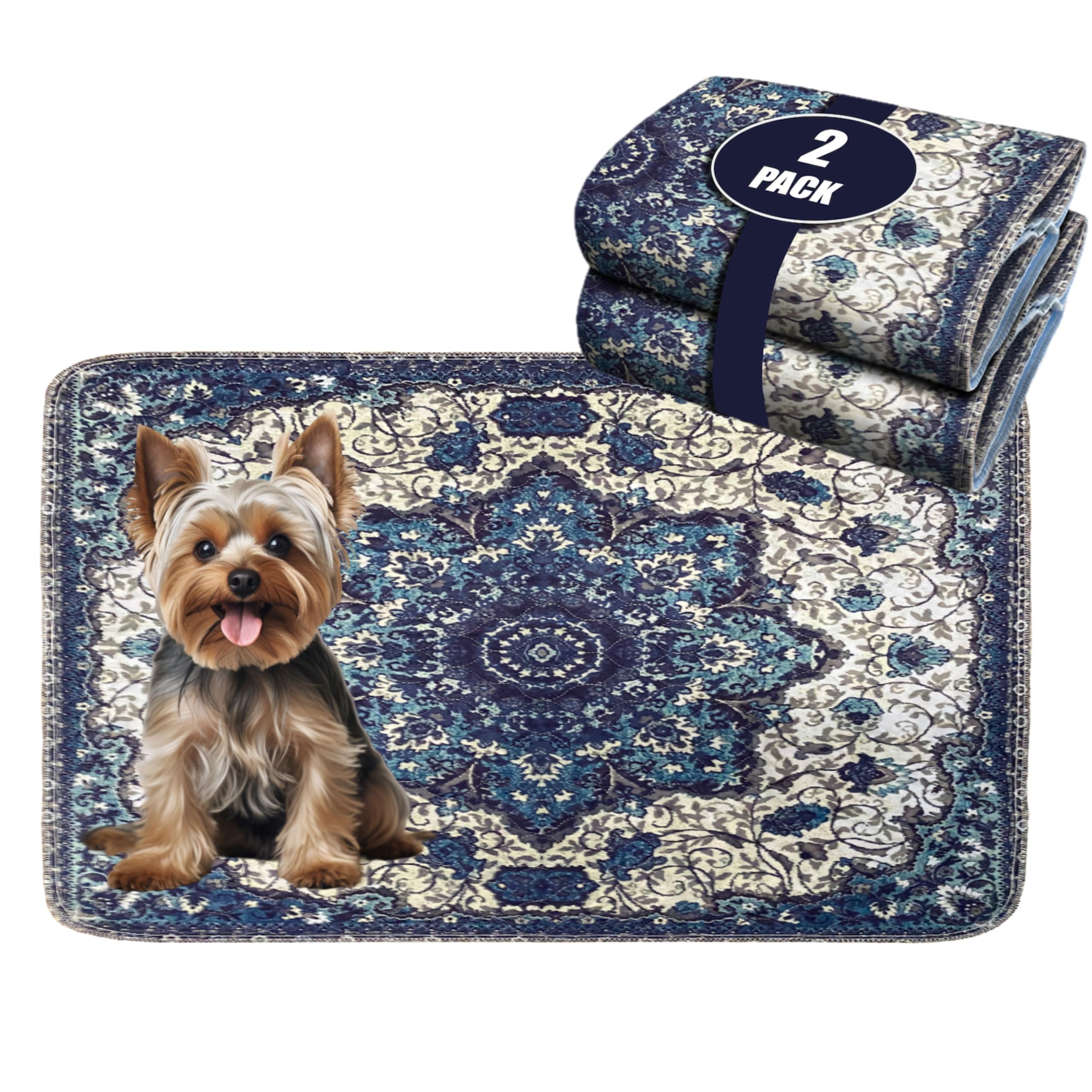 Photo 1 of PUPIBOO Washable Pee Pads for Dogs - Super Absorbent Reusable Puppy Training Pads - 100% Waterproof, Leak-Proof & Non-Slip Whelping Pads for Pet Housebreaking