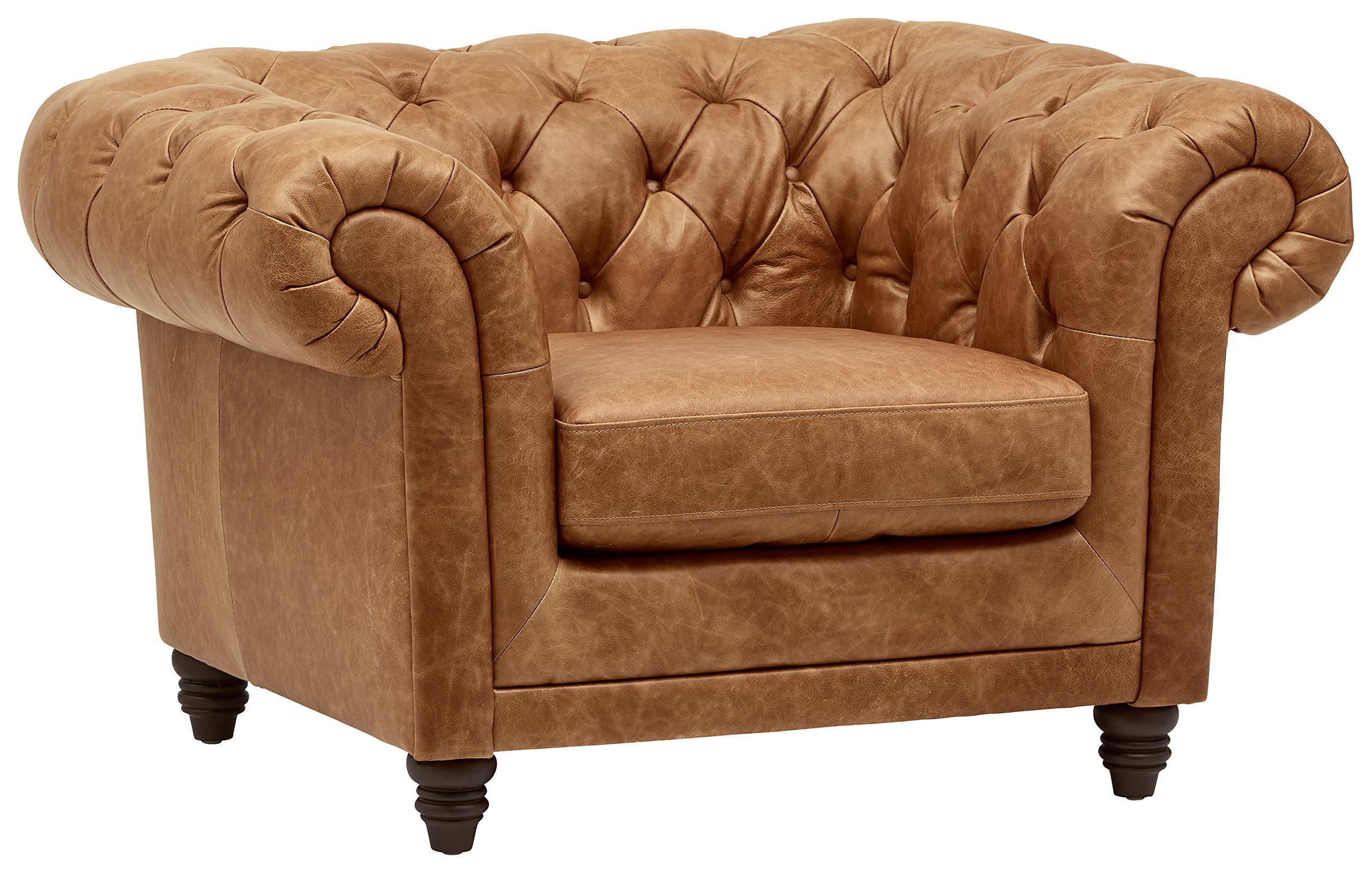 Amazon Brand Stone Beam Bradbury Chesterfield Tufted Leather Accent Chair