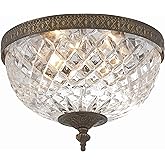 Crystorama 3 Light English Bronze Crystal Flush Mount
